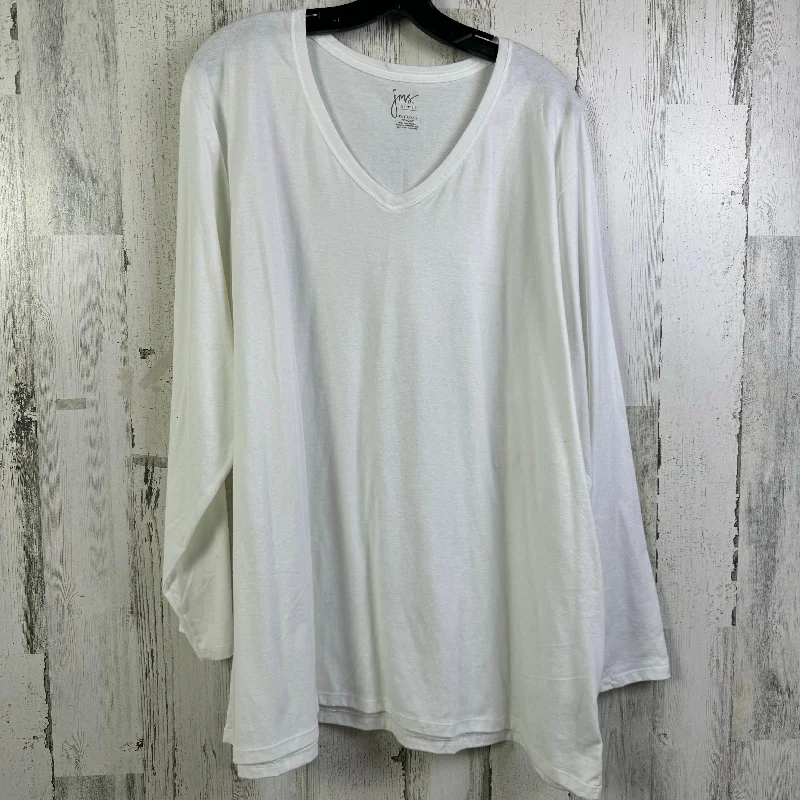 Women's Blouse with High CollarTop Long Sleeve Basic By Just My Size In White, Size: 4x