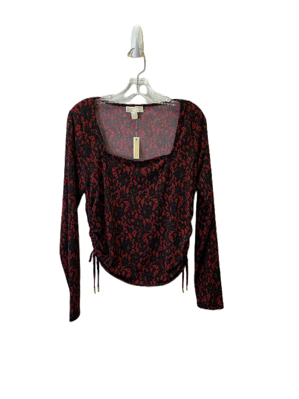 Women's Blouse for WeddingTop Long Sleeve Basic By Michael Kors In Red, Size: L