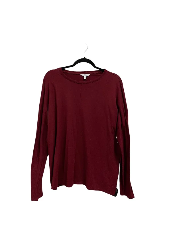 Women's Blouse for ChurchTop Long Sleeve Basic By Time And Tru In Red, Size: L