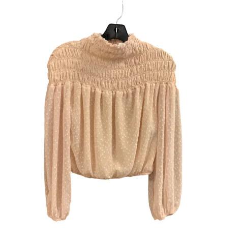 Women's Blouse with Short SleevesTop Long Sleeve By Astr In Beige, Size: S