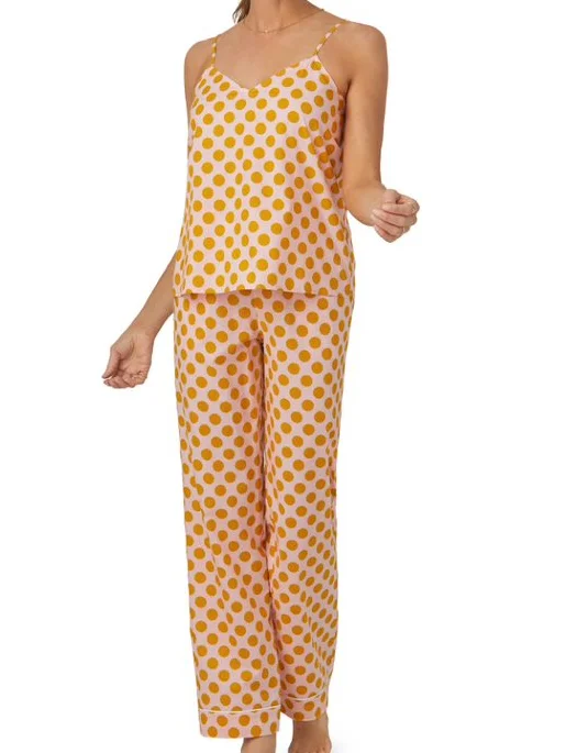 women's pajamas for those who seek ultimate relaxationBedhead Call Button Woven Cotton Poplin Tank & Pant Set