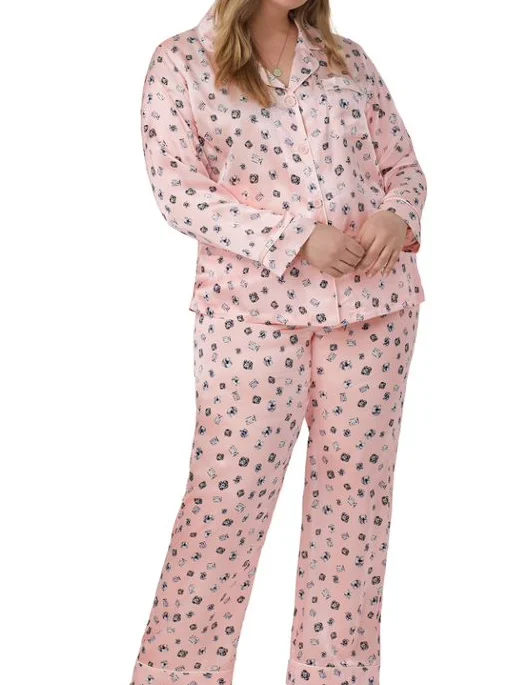 women's pajamas featuring floral embroideryBedhead Shine Bright Silk Classic PJ