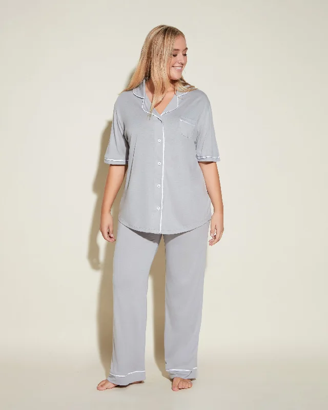 women's pajamas with drawstring waistShort Sleeve Top & Pant Pajama Set