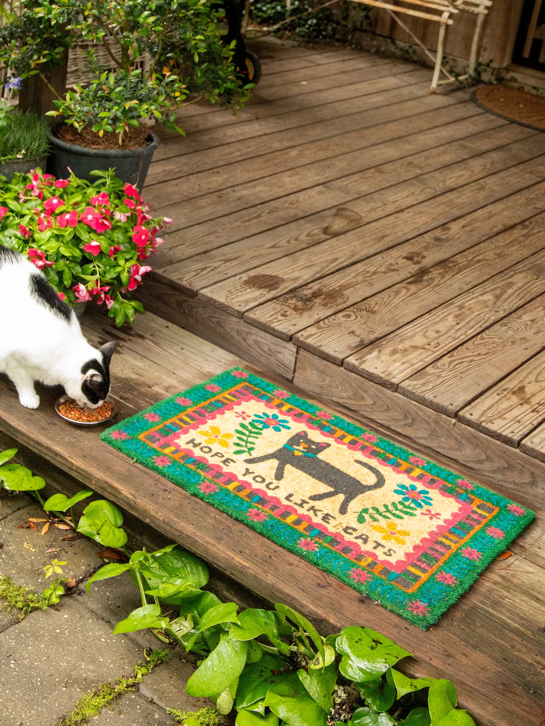 women's pajamas with a relaxed fitBungalow Doormat - Hope You Like Cats