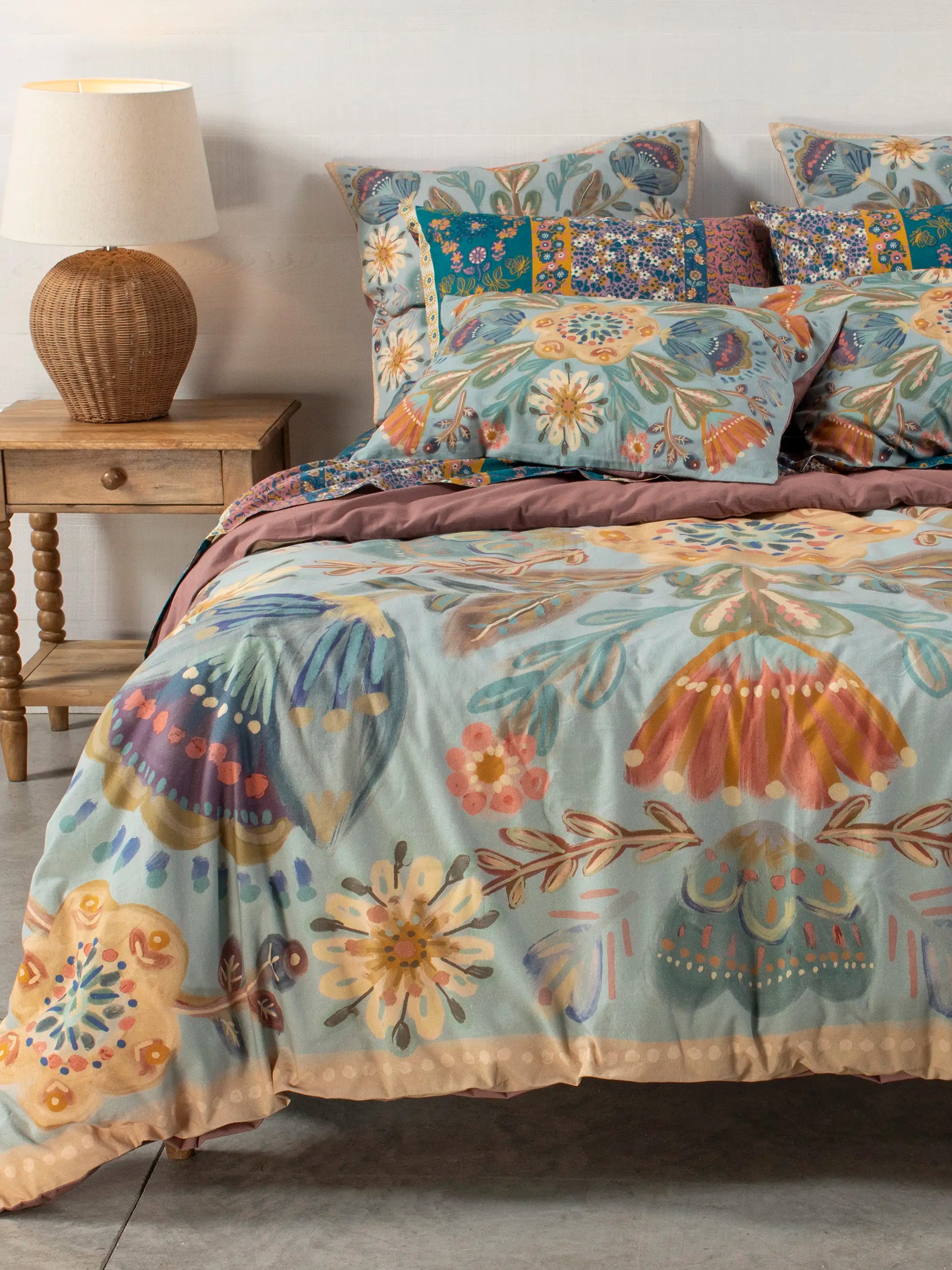 women's pajamas with a whimsical charmCatalina Cotton Duvet Cover - Blue Mandala