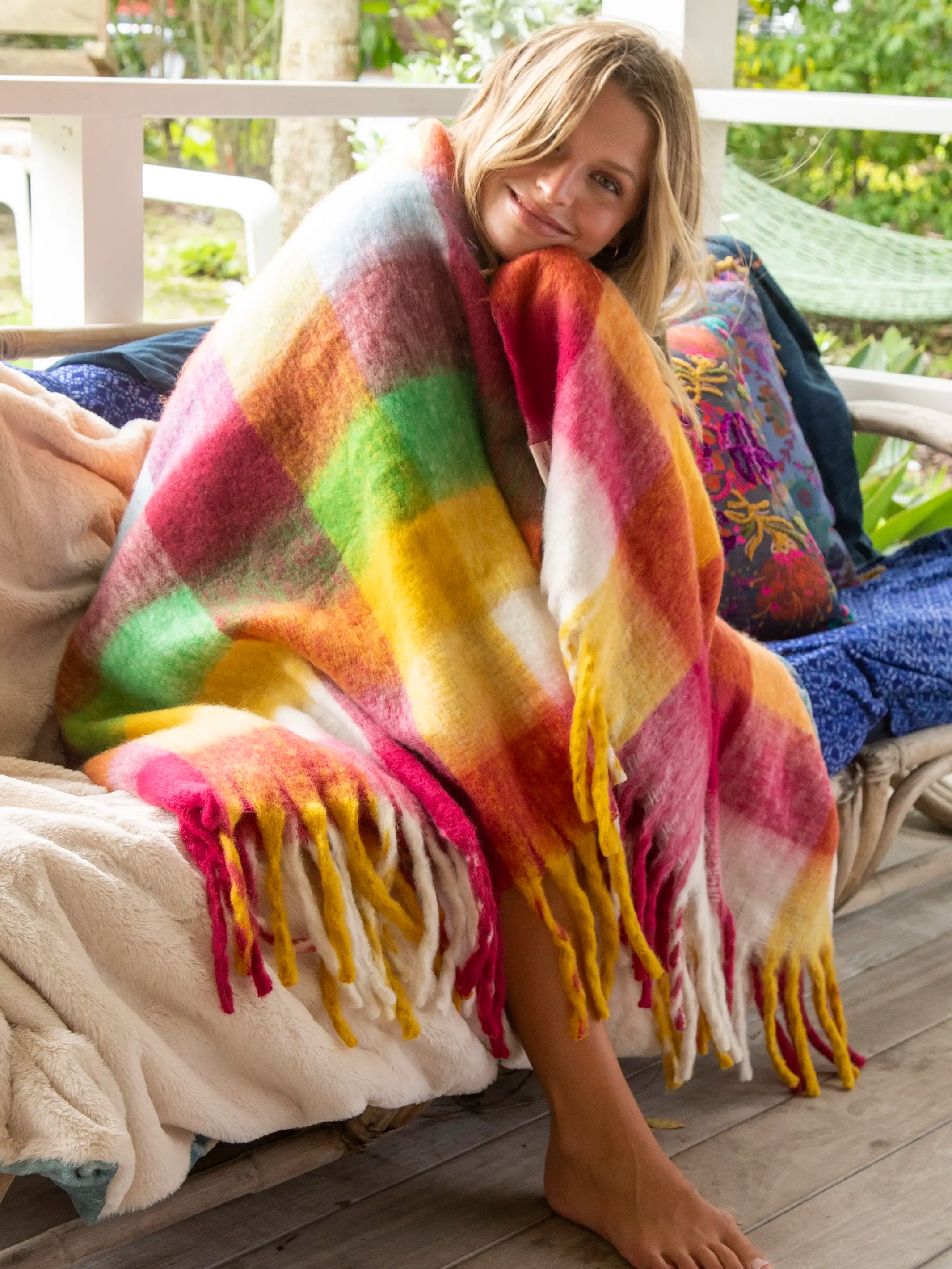 women's pajamas with a modern twistCuddle Up Throw Blanket - Rainbow